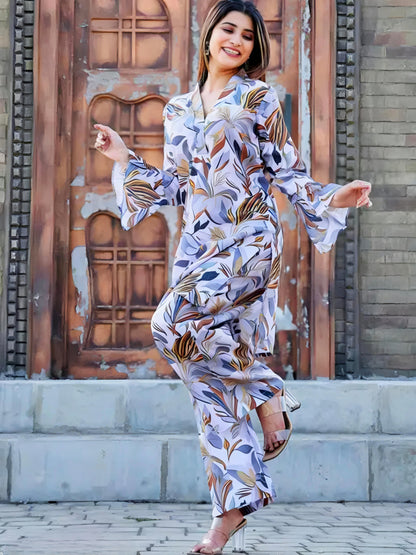 Elegant Floral Printed Co-ord Set | Stylish Summer Wear for Women